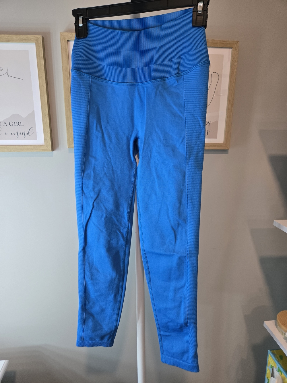 aerie Bright Blue High-Waist Ribbed Leggings